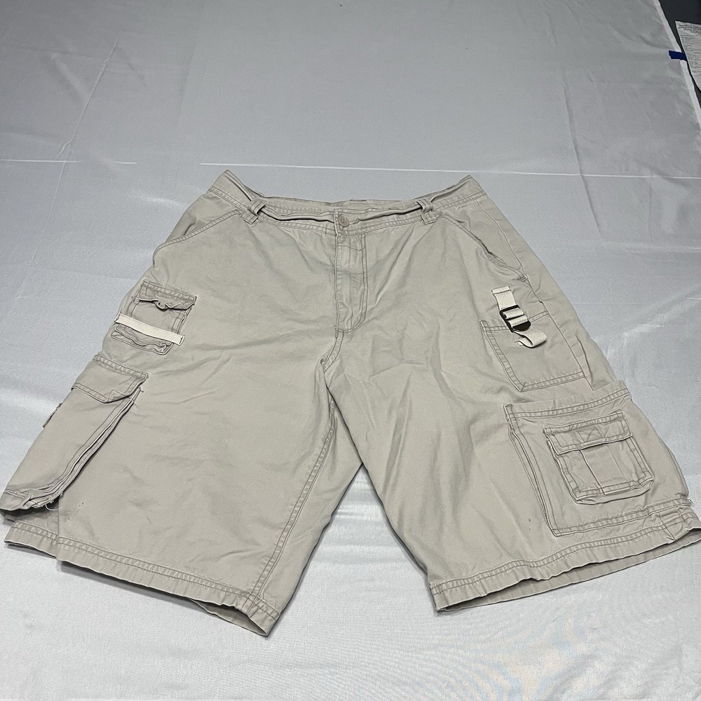 Vintage Machine Shorts Mens 32 Beige Cargo Y2k Grunge Hip hop Baggie